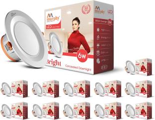 MURPHY LED 6W BRIGHT Concealed box down light (Cool White , Pack of 12) Recessed Ceiling Lamp
