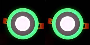 Hybrix LED Panel Light 6 Watt(3+3) Fan Box Concealed Light, 3D Green+White Color Effect Recessed Ceiling Light Ceiling Lamp