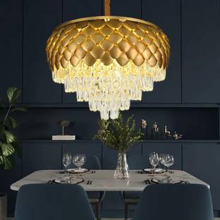 Aphrodite crystal gold polish metal 600mmPineApple chandelier hanging ceiling jhoomer Chandelier Ceiling Lamp
