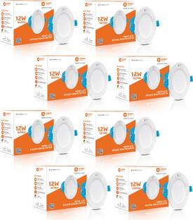 Orient Electric Moonlite Recess 12W Downlighter - Warm White, Pack of 8 Downlighter Ceiling Light Ceiling Lamp