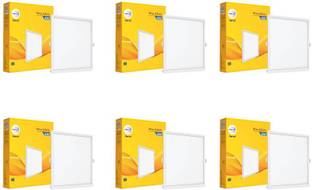 Wipro Garnet 6W Square LED Wave Infinity Panel Cool White (6500K) Pack of 6 Ceiling Light Ceiling Lamp