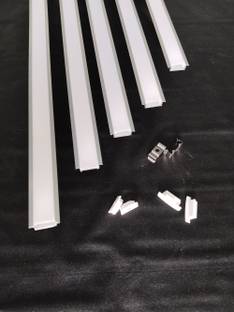 OTSLights 1 Mtr Concil Profile with Diffusesd Cover,End Cap, for LED Strip (17mm)Pack of 5 Recessed Ceiling Lamp