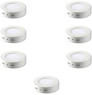 GLAZO 6 watt Led Surface light round cool white pack of 7 Recessed Ceiling Lamp