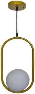 Areezo Areezo Gold Metal Pendant Light With Bulb(pack of 1) Pendants Ceiling Lamp