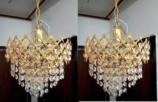 Energia Crystal Gold polish metal 160mm chandelier hanging ceiling jhoomer pack of 2 Chandelier Ceiling Lamp