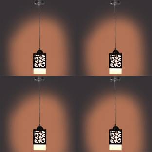 Gojeeva Wooden Hanging Lamp Without Bulb(PACK OF 4) Pendants Ceiling Lamp