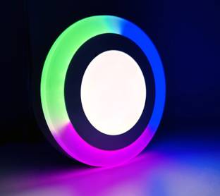 Hybrix LED Wall/Ceiling Surface Light 9 Watt (6+3) Dual Color 3D Effect RGB & White, 1 Surface Ceiling Light Ceiling Lamp
