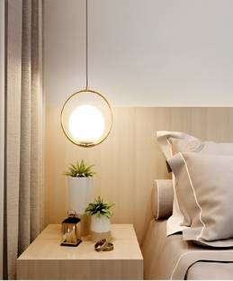 Areezo Golden Hanging Ceiling Lights for Home Decoration (BulbNot INcl.)(Pack of 1) Pendants Ceiling Lamp