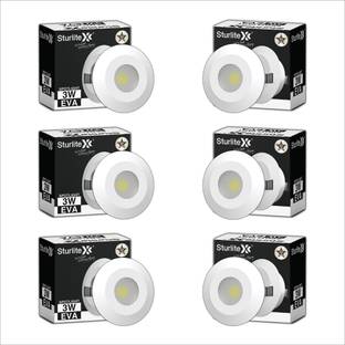 Sturlite Eva 3W LED Spotlight|3000K Warm Temperature - (Pack of 6) Recessed Ceiling Light Ceiling Lamp