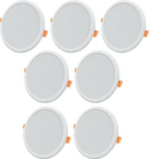 ASTER LITE 8-Watt Slim Round LED Panel Light/Ceiling Light (Cool White, Pack of 7) Recessed Ceiling Light Ceiling Lamp