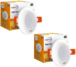 Wipro Garnet 3W LED Mini Downlighter ,Pack of 2 Recessed Ceiling Lamp