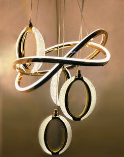 KINIS KIINS- 915/4 LED CHANDELIER Modern 6 Light (2 Spiral and 4 Oval) LED Jhoomer Chandelier Ceiling Lamp