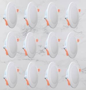 Brightstar Maxa 10-Watts Round Led Panel Conceal Down Pack of 12 Recessed Ceiling Lamp