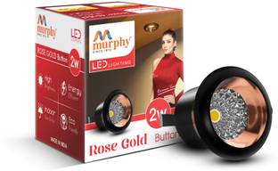 MURPHY 2W Rose Gold Finish Button LED Spot Light | Pack of 1 | Warm White Spot Light Ceiling Lamp