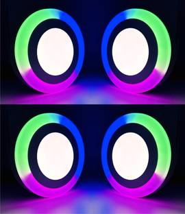 Hybrix Combination, 6 Inch Diameter, No Need of Ceiling Cutting (PACK OF 4) Surface Ceiling Light Ceiling Lamp