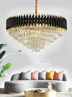 Aphrodite 750mm Modern Crystal Ceiling Lamp Pandant Jhumar (Black Gold) Chandelier Ceiling Lamp
