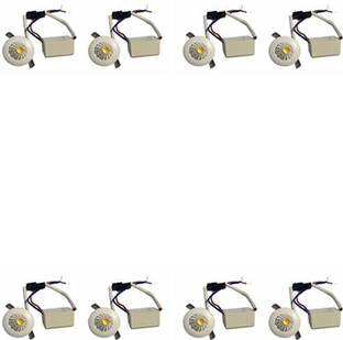 GALAXY 1 Watt LED COB Spot Light (Warm Light) round pack of 8 Recessed Ceiling Light Ceiling Lamp