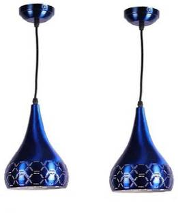 Areezo Blue Colour Hanging Light for Home Decoration Bulb not Included (Pack of 2) Pendant Lamp Ceiling Lamp
