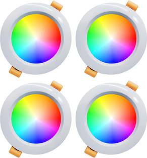 MNLight 10 Watt Down Light 3-1 Multi color pack of 4 Ceiling Light Ceiling Lamp