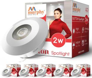MURPHY LED 2W BUTTON Spot light (Cool White , Pack of 6) Recessed Ceiling Light Ceiling Lamp
