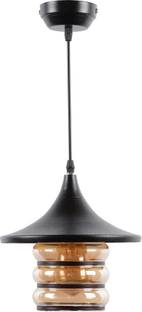 Whiteray WHITERAY HL TASTRI WITH LUSTER GLASS BLACK & BROWN COLOR BULBNOT INC (PACK OF 1) Ceiling Light Ceiling Lamp