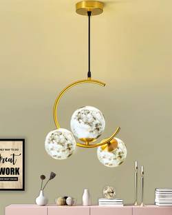 Homesake 3 Globe Light Chandelier Hanging Light Gold Modern Ceiling Lamp Chandelier Ceiling Lamp