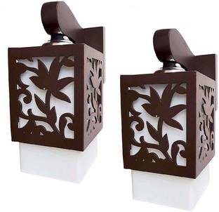 Areezo Wooden Square Shape Leaf Design Wall Lamp Scone Uplighter Fixture Ceiling Hanging Pendant for Home ,Bedroom ,Living Room,Kitchen ,Hall ,Decoration ( Bulb not Included ) (Wood & PVC Unbreakable Glass ) Pendant Lamp Ceiling Lamp