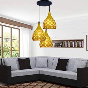 Brightlyt Aluminum Lemon shade Jhumar for Bedroom Chandelier Ceiling Lamp