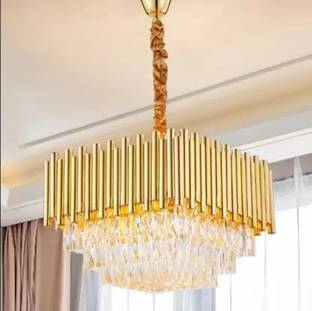 XOZTI square Crystal Polish metal 400mm Chandelier Hanging Ceiling Pendant Jhoomer Chandelier Ceiling Lamp