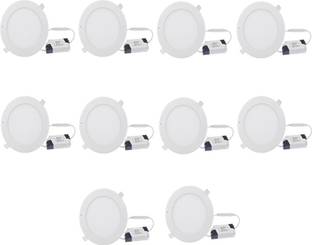 GALAXY 12 watt LED Round Slim Panel Light False Ceiling POP DownLight Indoor Light pack of 10 Recessed Ceiling Lamp