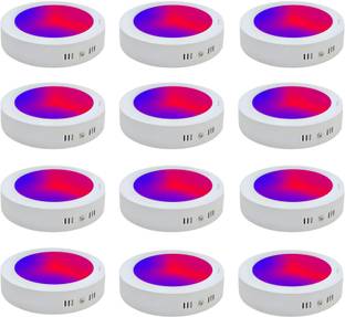 MVL 9W 3-in-1 Multicoloure Surface panel Led Light Red Blue Pink pack of 12 Recessed Ceiling Lamp