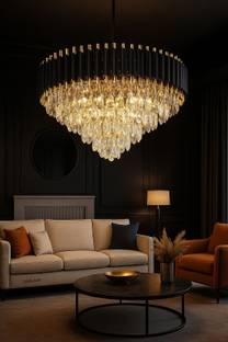 Energia crystal polish metal 600mm (L-60, B-60, H-80 Cm) hanging pendant jhoomer Chandelier Ceiling Lamp