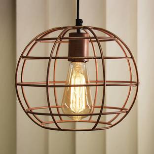 Homesake Copper Edison Filament Hanging Classic Sphere, Rose Gold, E27 Hanging Ceiling Light for LED/Filament Bulb, Decorative Urban Retro Lighting Pendant Lamp Ceiling Lamp