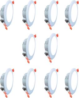 MVL Maxa 10-Watts Round Led Panel Conceal Down Light White Pack of 10 Ceiling Light Ceiling Lamp