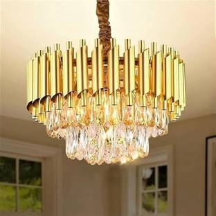 DONERIA 300mm Chandelier Hanging Ceiling Pendant Jhumar Ceiling Lamp (Colour, Gold ) Chandelier Ceiling Lamp