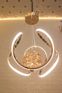 Swanart Modern LED Chandelier with Crystal Accent | Ceiling Light for Home Pendant Lamp Ceiling Lamp