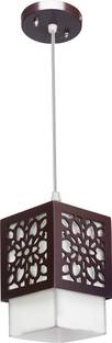 Whiteray Wooden Star Cutting Hanging Light for Home (Brown,White) Bulb Incl(Pack Of 1) Pendant Lamp Ceiling Lamp