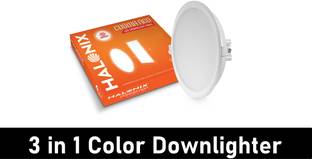 HALONIX 12W 3-in-1 Cosma round Led Downlighter White,Yellow, Off white cutout size 96mm Recessed Ceiling Lamp