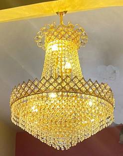 Shri Mahal Antiques Crystal Big Size Jhumar Ceiling Light For Living Room/Hall/Bed Room Chandelier Ceiling Lamp