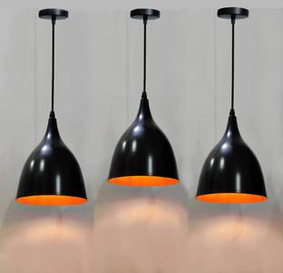 Brightlyt Single Head Vintage Black aluminum Hanging Light Industrial Retro Country , Dining Hall Restaurant Bar Café Lighting (Pack of 3 Pcs) Pendant Lamp Ceiling Lamp
