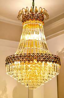 Prop It Up Original Pyramid Crystal Chandelier Gold Plated Stainless Steel Body and Crystal Glass Rosh Calisto Chandillier Chandelier Ceiling Lamp