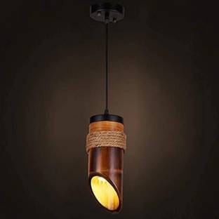 Areezo Areezo Wooden Bamboo Ceiling Light Brown Color (Bulbnot Included) Pack Of 1) Pendant Lamp Ceiling Lamp
