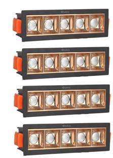 Hybrix LED Ceiling Square Laser Linear Spot Light (10Watt) Rose Gold, Natural White, 4 Spot Light Ceiling Lamp