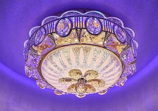 ORAB Crystal Ceiling Round Light and Modern LED Chandelier light 16 inch Chandelier Ceiling Lamp