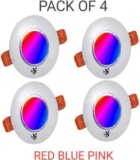 NEW INDIA LIGHTING Deep Light Color Changing for Junction Box 5 Watt pack of 4 Recessed Ceiling Lamp