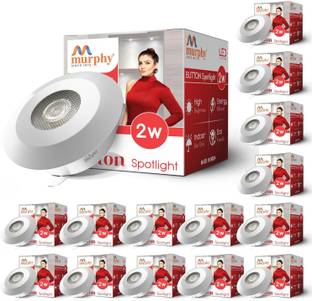 MURPHY LED 2W BUTTON Spotlight (Cool White , Pack of 15) Recessed Ceiling Lamp