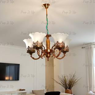 Prop It Up 5 Light Portuguese Style COPPER Antique Finished Chandelier Height Adjustable Chandelier Ceiling Lamp