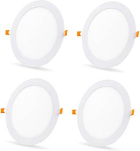 Celebrex 6 Watt Ultra Slim White Led Super Bright Panel Light Round Shape Conceal POP Light (Pack of 04) Recessed Ceiling Light Ceiling Lamp