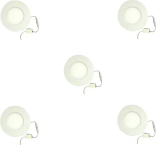 GALAXY 3 watt LED Round Slim Panel White Light False Ceiling POP DownLight Indoor Light pack of 5 Recessed Ceiling Light Ceiling Lamp