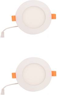 GALAXY 6 watt LED Round Slim Panel White Light False Ceiling POP DownLight Indoor Light pack of 2 Recessed Ceiling Lamp